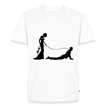 Wedding Newlyweds Leash - Men's Premium Organic T-Shirt - white - Front - Nico (187cm)