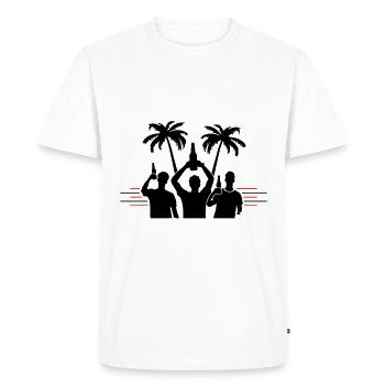 Vacances à la plage - T-shirt Premium bio Homme - blanc - Devant - Nico (187cm)