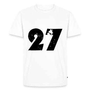 27 Nombre - T-shirt Premium bio Homme - blanc - Devant - Nico (187cm)