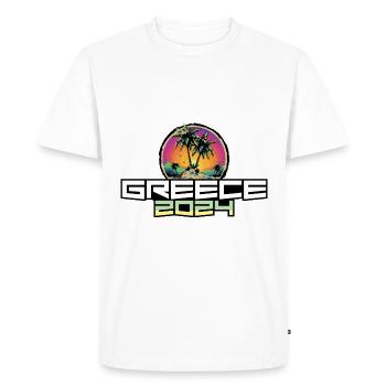 Greece 2024 Holiday Palm Trees - Men's Premium Organic T-Shirt - white - Front - Nico (187cm)