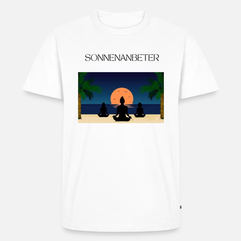 Sonnenanbeter - Männer Premium Bio T-Shirt - Weiß