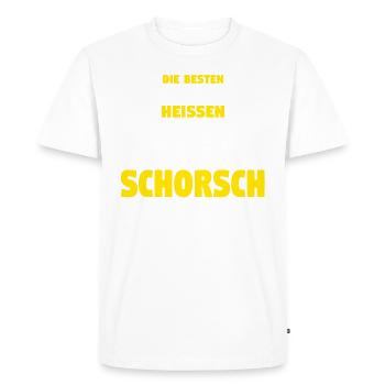 Die besten Fußballer heißen Schorsch - Männer Premium Bio T-Shirt - Weiß - Vorne - Nico (187cm)