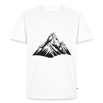 Mountains Symbol - Men's Premium Organic T-Shirt - white - Front - Nico (187cm)