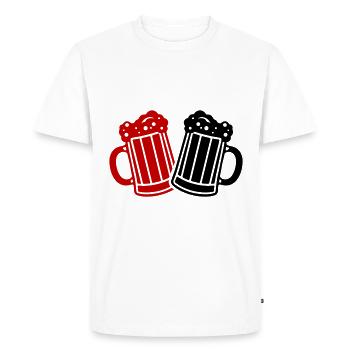 Chope de bière, symbole de la bière, bravo - T-shirt Premium bio Homme - blanc - Devant - Nico (187cm)