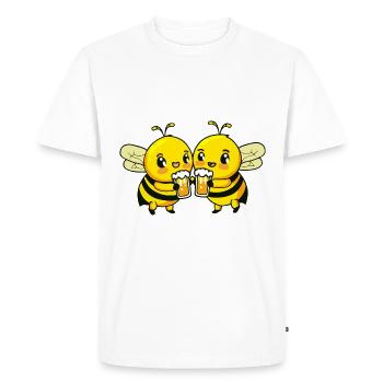 Bee Beer Funny Booze - Men's Premium Organic T-Shirt - white - Front - Nico (187cm)