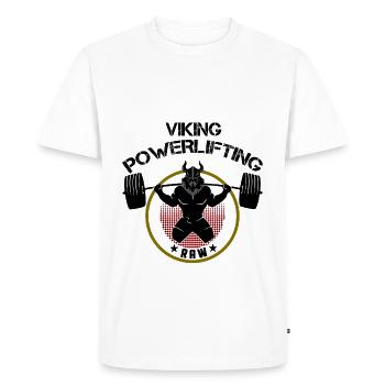 Viking Squat Bodybuilding Powerlifting Lifting Gym - Men's Premium Organic T-Shirt - white - Front - Nico (187cm)