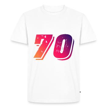 Symbole de 70 chiffres - T-shirt Premium bio Homme - blanc - Devant - Nico (187cm)