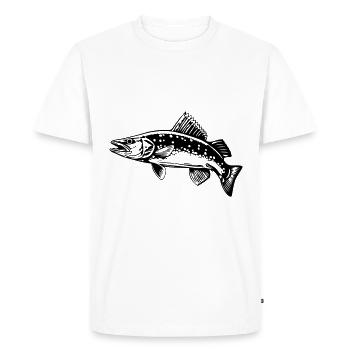 Pike Fish Silhouette - Men's Premium Organic T-Shirt - white - Front - Nico (187cm)