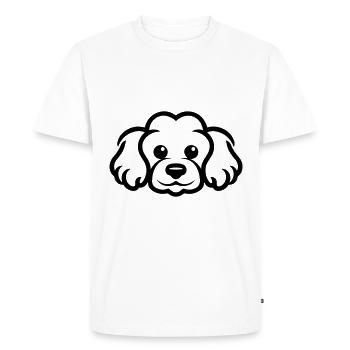Poodle Dog Head - Men's Premium Organic T-Shirt - white - Front - Nico (187cm)