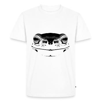 Frosch / Gesicht / Visage de grenouille - T-shirt Premium bio Homme - blanc - Devant - Nico (187cm)