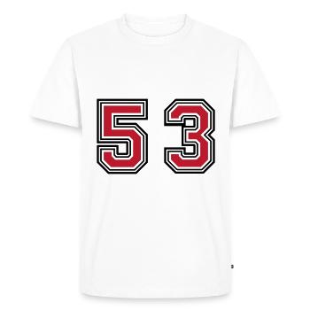 53 Number Symbol - Men's Premium Organic T-Shirt - white - Front - Nico (187cm)