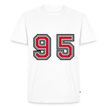 95 Symbole numérique - T-shirt Premium bio Homme - blanc - Devant - Nico (187cm)