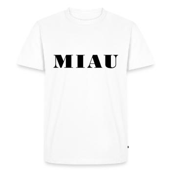 MIAU - T-shirt Premium bio Homme - blanc - Devant - Nico (187cm)