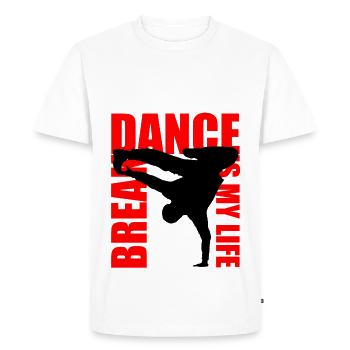 break dance is my life - T-shirt Premium bio Homme - blanc - Devant - Nico (187cm)