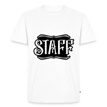 Staff Member - Men's Premium Organic T-Shirt - white - Front - Nico (187cm)