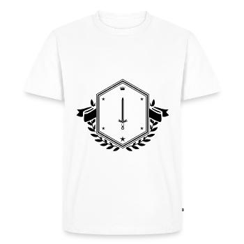 Armoiries de l’icône de l’épée - T-shirt Premium bio Homme - blanc - Devant - Nico (187cm)