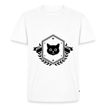 Armoiries de la tête de chat - T-shirt Premium bio Homme - blanc - Devant - Nico (187cm)