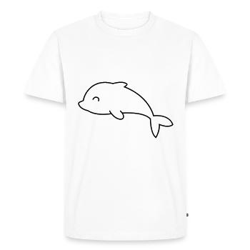 Dauphin Bande Dessinée Animal - T-shirt Premium bio Homme - blanc - Devant - Nico (187cm)