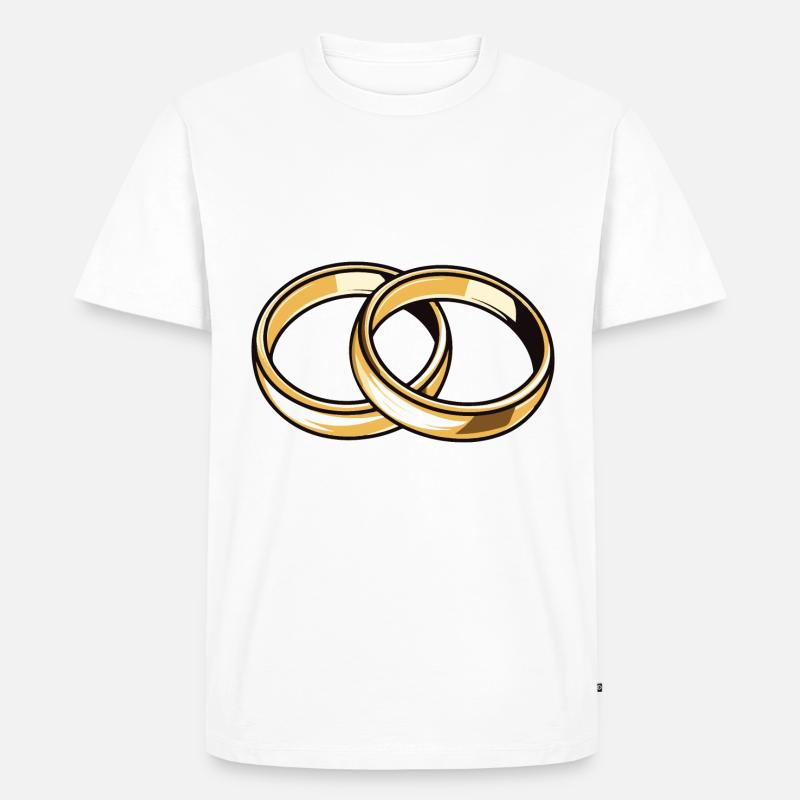 Eheringe Hochzeit - Männer Premium Bio T-Shirt - Weiß
