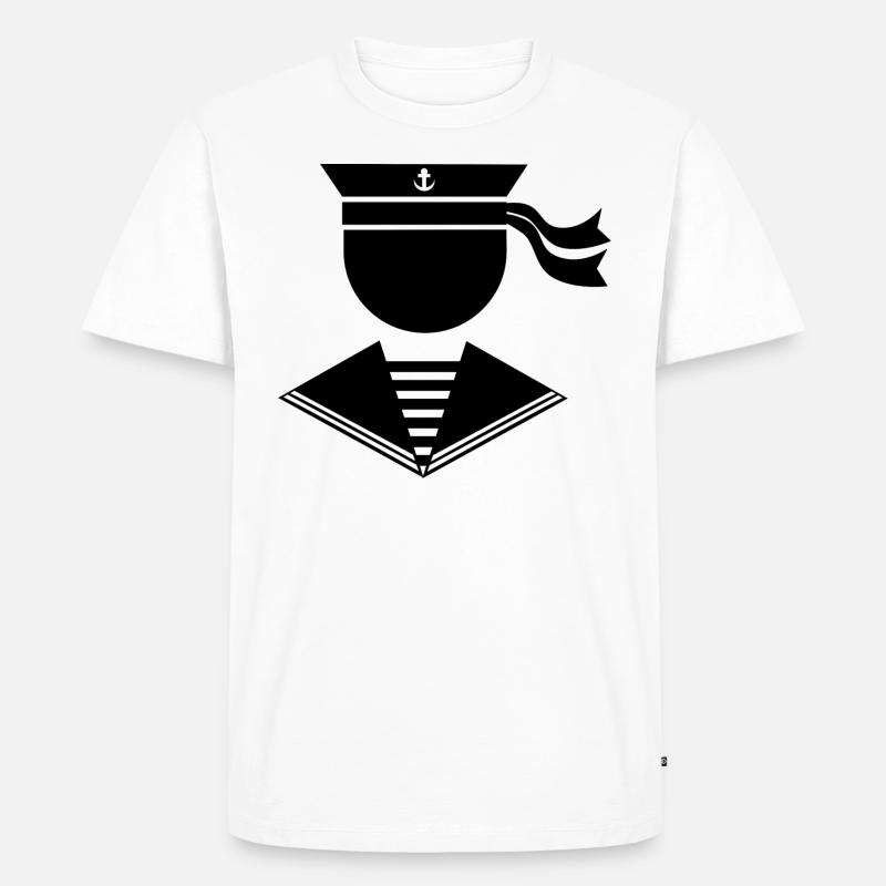 Marine - Männer Premium Bio T-Shirt - Weiß
