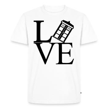 L'amour noir - T-shirt Premium bio Homme - blanc - Devant - Nico (187cm)