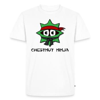 Chestnut Ninja - Men's Premium Organic T-Shirt - white - Front - Nico (187cm)