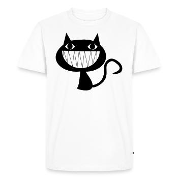 Chat souriant - T-shirt Premium bio Homme - blanc - Devant - Nico (187cm)