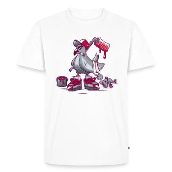 Pigeon de rue - T-shirt Premium bio Homme - blanc - Devant - Nico (187cm)