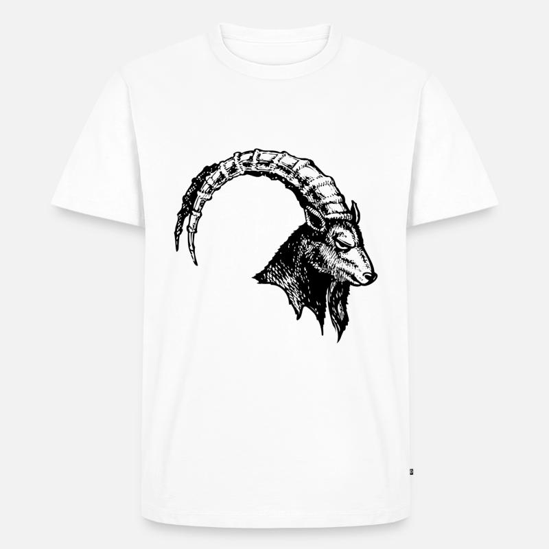 Steinbock - Männer Premium Bio T-Shirt - Weiß