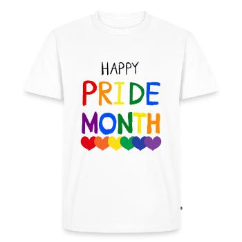 Happy Pride Month Rainbow Pride - Men's Premium Organic T-Shirt - white - Front - Nico (187cm)