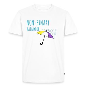 Gouttes de pluie non binaires FIERTÉ LGBT - T-shirt Premium bio Homme - blanc - Devant - Nico (187cm)