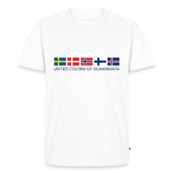 United Colors Of Scandinavia | Drapeau de la Scandinavie - T-shirt Premium bio Homme - blanc - Devant - Nico (187cm)