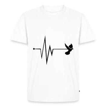 Pigeon Pulse - Men's Premium Organic T-Shirt - white - Front - Nico (187cm)