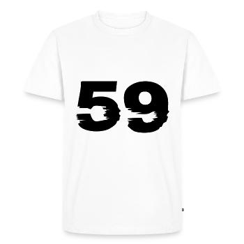 59 Nombre - T-shirt Premium bio Homme - blanc - Devant - Nico (187cm)
