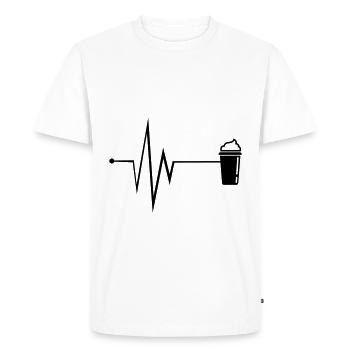 Icône de café Pulse - T-shirt Premium bio Homme - blanc - Devant - Nico (187cm)