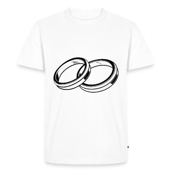 Wedding rings symbol silhouette wedding - Men's Premium Organic T-Shirt - white - Front - Nico (187cm)