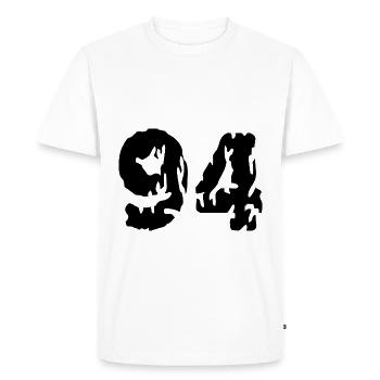 94 Maillot numéro - T-shirt Premium bio Homme - blanc - Devant - Nico (187cm)