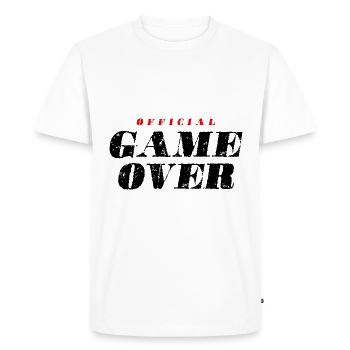 Game Over Quote - Men's Premium Organic T-Shirt - white - Front - Nico (187cm)