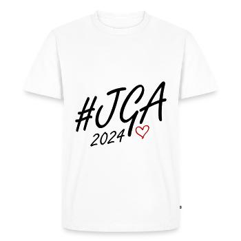 Bachelor Party 2024 Bachelor Heart Trip - Men's Premium Organic T-Shirt - white - Front - Nico (187cm)