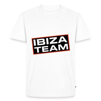 Ibiza Team - Men's Premium Organic T-Shirt - white - Front - Nico (187cm)