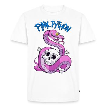 Pink Python (Blue) - T-shirt Premium bio Homme - blanc - Devant - Nico (187cm)