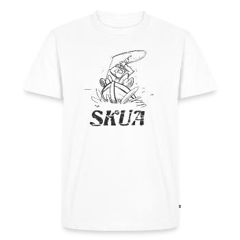 Skua Big Fish - Men's Premium Organic T-Shirt - white - Front - Nico (187cm)