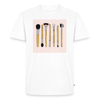 Maquilleur Pinceau Maquillage Cosmétique Beauté - T-shirt Premium bio Homme - blanc - Devant - Nico (187cm)