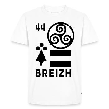 Loire-Atlantique 44 - T-shirt Premium bio Homme - blanc - Devant - Nico (187cm)