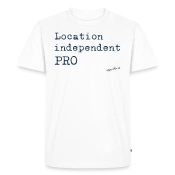 Indépendant de l’emplacement PRO - T-shirt Premium bio Homme - blanc - Devant - Nico (187cm)