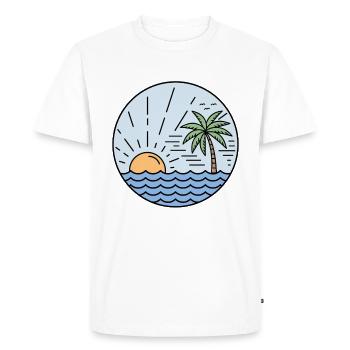 Mon bonheur vient par vagues - T-shirt Premium bio Homme - blanc - Devant - Nico (187cm)