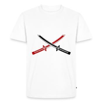 Icône d’épée de samouraï - T-shirt Premium bio Homme - blanc - Devant - Nico (187cm)