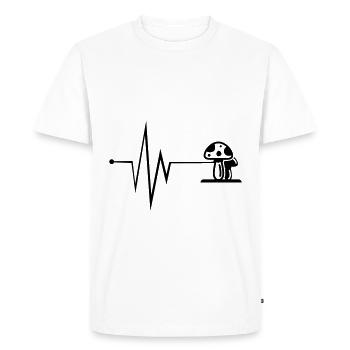 Mushroom pulse - Men's Premium Organic T-Shirt - white - Front - Nico (187cm)