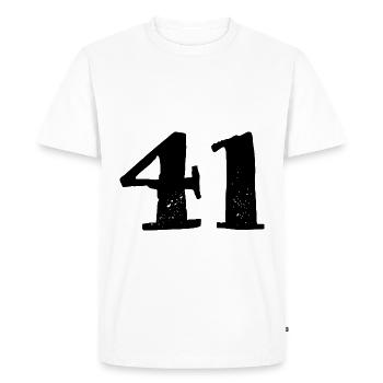 Maillot à 41 numéros - T-shirt Premium bio Homme - blanc - Devant - Nico (187cm)