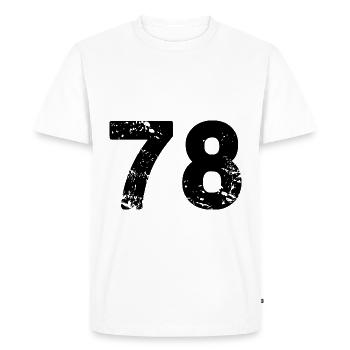 Maillot numéro 78 - T-shirt Premium bio Homme - blanc - Devant - Nico (187cm)